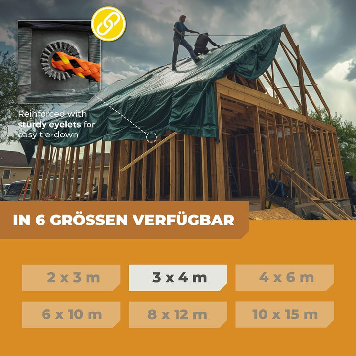 Rainexo Abdeckplane 3x4m; Stärke: 150g/m² 3 x 4 m, 3 x 4 m