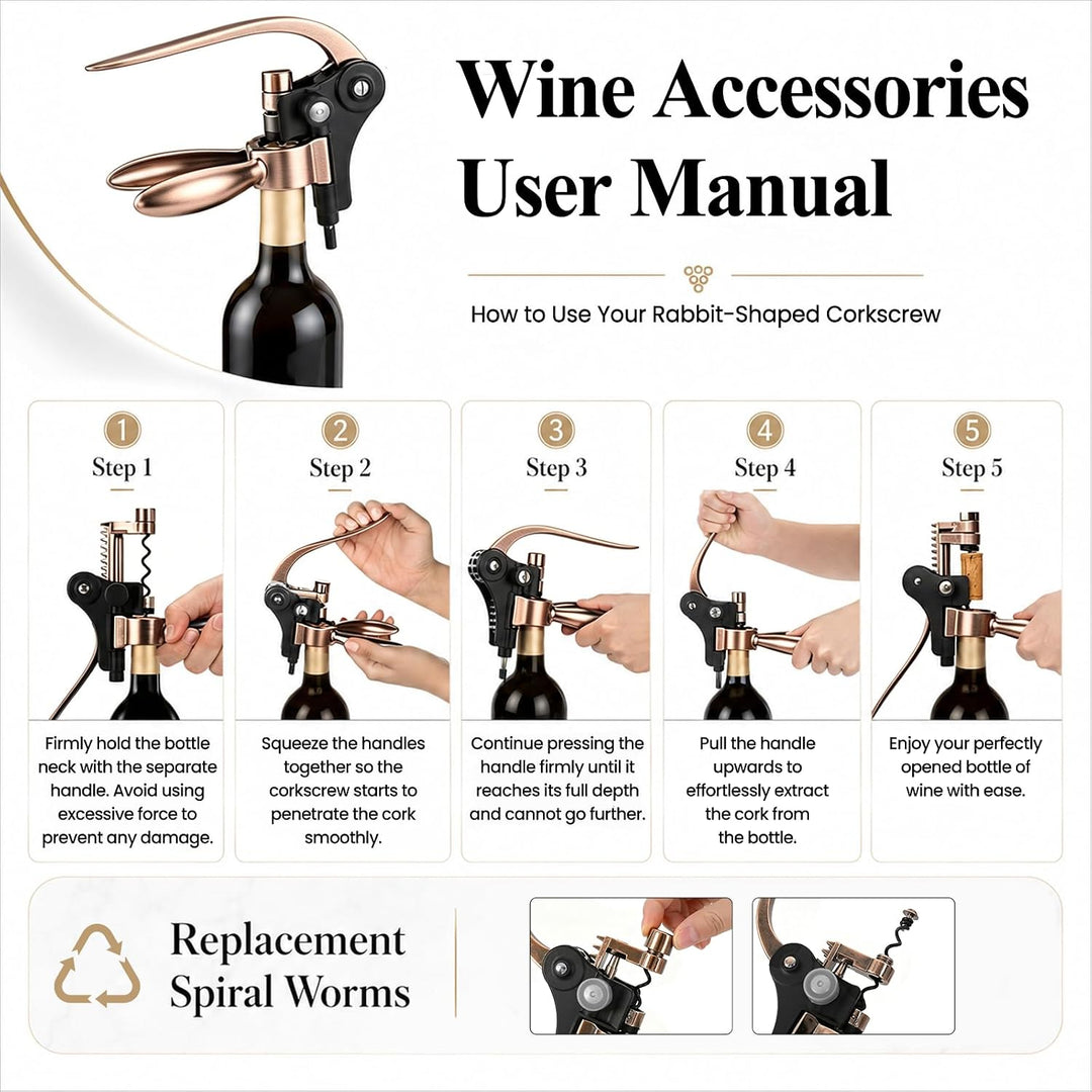 Korkenzieher Wein Set, Weinöffner Korkenzieher Sommelier Set Lederbox-bronze, Lederbox-bronze