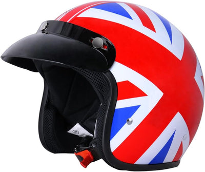 Zorax ZOR 604 Union Jack XL (61-62cm) Offenes Gesicht Motorradhelm Jethelm Damen und Herren Rollerhe