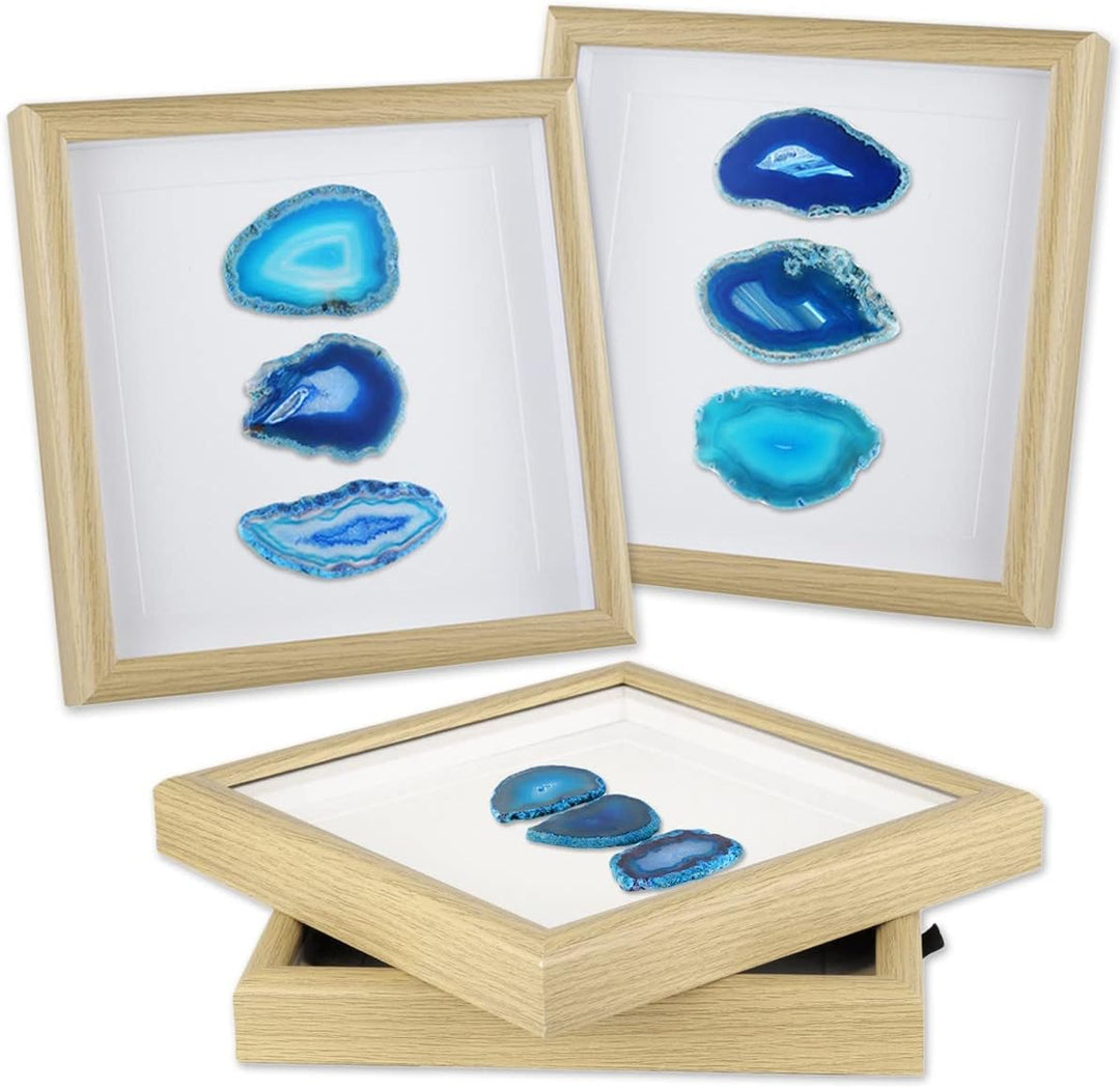 mookaitedecor Gerahmte Achat Scheiben Wandkunst, Geode Scheiben Stein Bilderrahmen für Wohnzimmer Sc