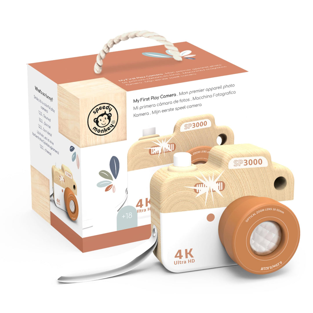 Kamera 9,9x6,7x8cm bunt - Speedy Monkey, Holz Spielzeug für Kinder, Liebevolle Details- tolle Gesche