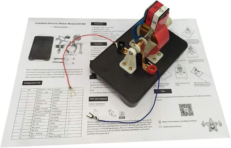 DONGKER Elektromotor Kit DIY Motoren Modell DC 3V 5V 6V Einfacher Bausatz zum Unterrichten Lernen ST