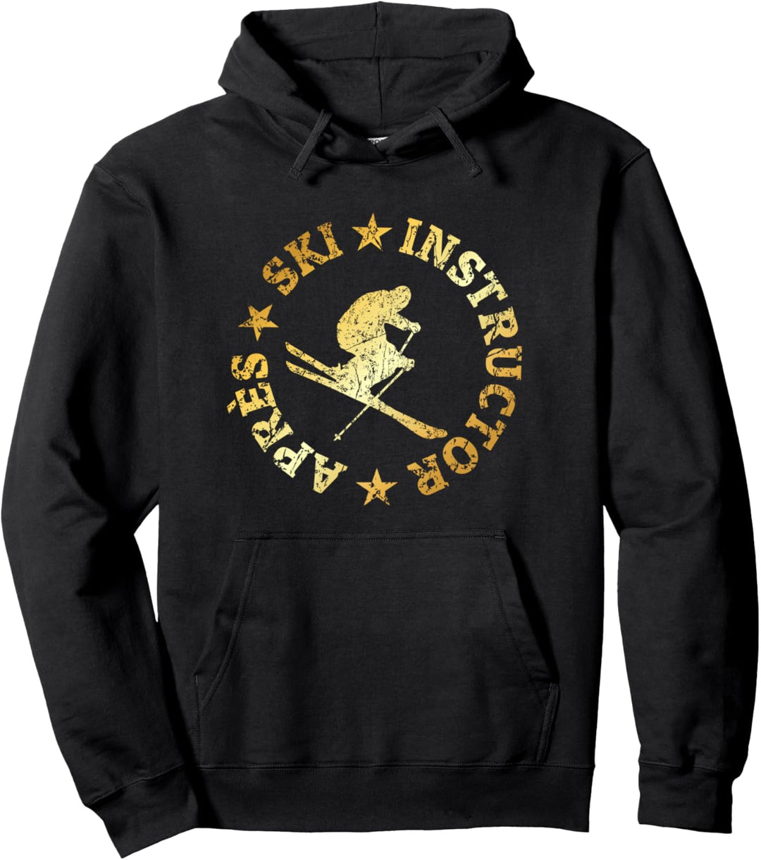 Apres-Ski Instructor Seal (Vintage/Gelb) Skifahrer Pullover Hoodie