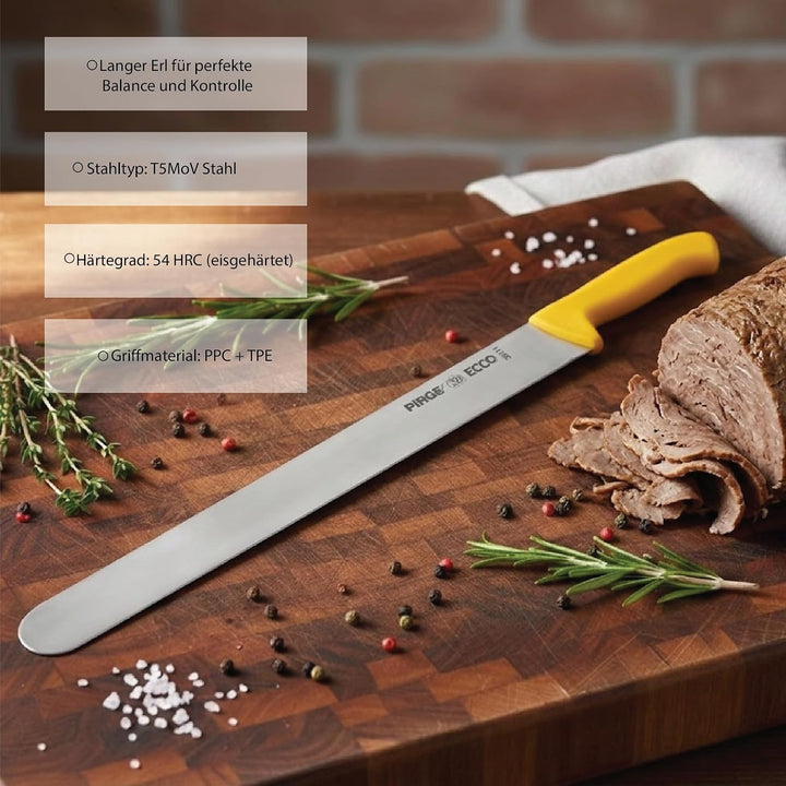 Pirge Ecco Dönermesser 55 cm Gelb - Aufschnittmesser - Schärfstes Döner Langmesser - Schneidemesser
