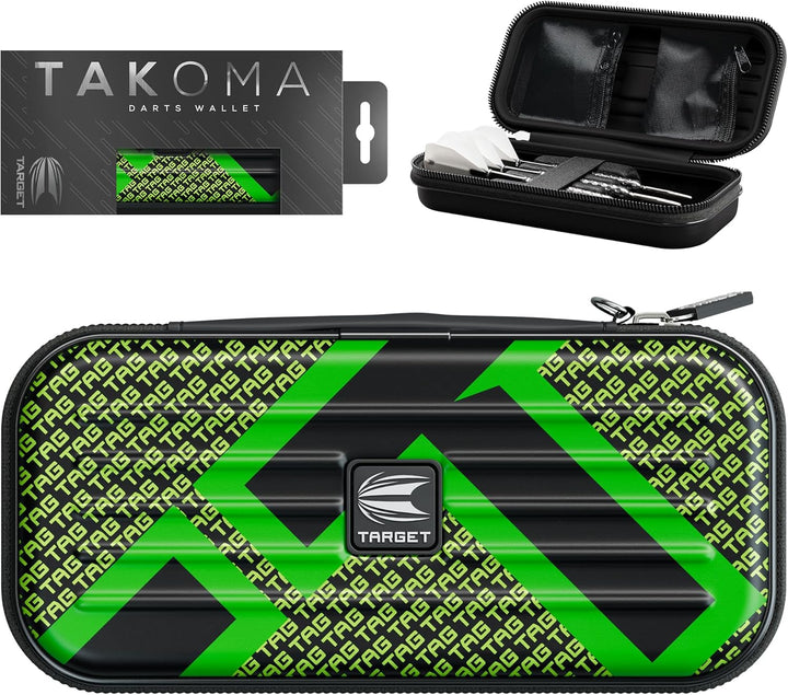 Target Darts Takoma Tag Darts Wallet, Standardgrösse, Grün | Dart Tasche für insgesamt 3 Darts | Eva