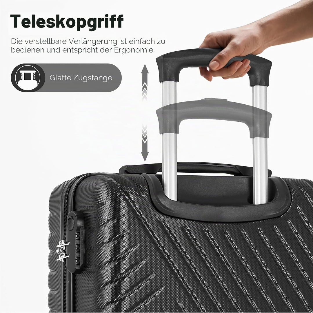 Koffer, Kabinenkoffer, Suitcase Trolley Reisekoffer, Handgepäck, Rollkoffer mit Zahlenschloss, 4 Rol