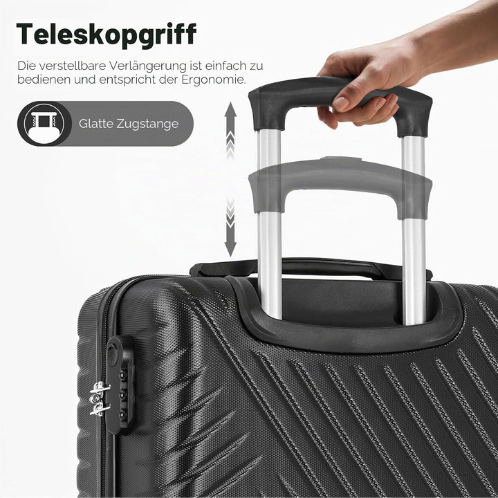 Koffer, Kabinenkoffer, Suitcase Trolley Reisekoffer, Handgepäck, Rollkoffer mit Zahlenschloss, 4 Rol
