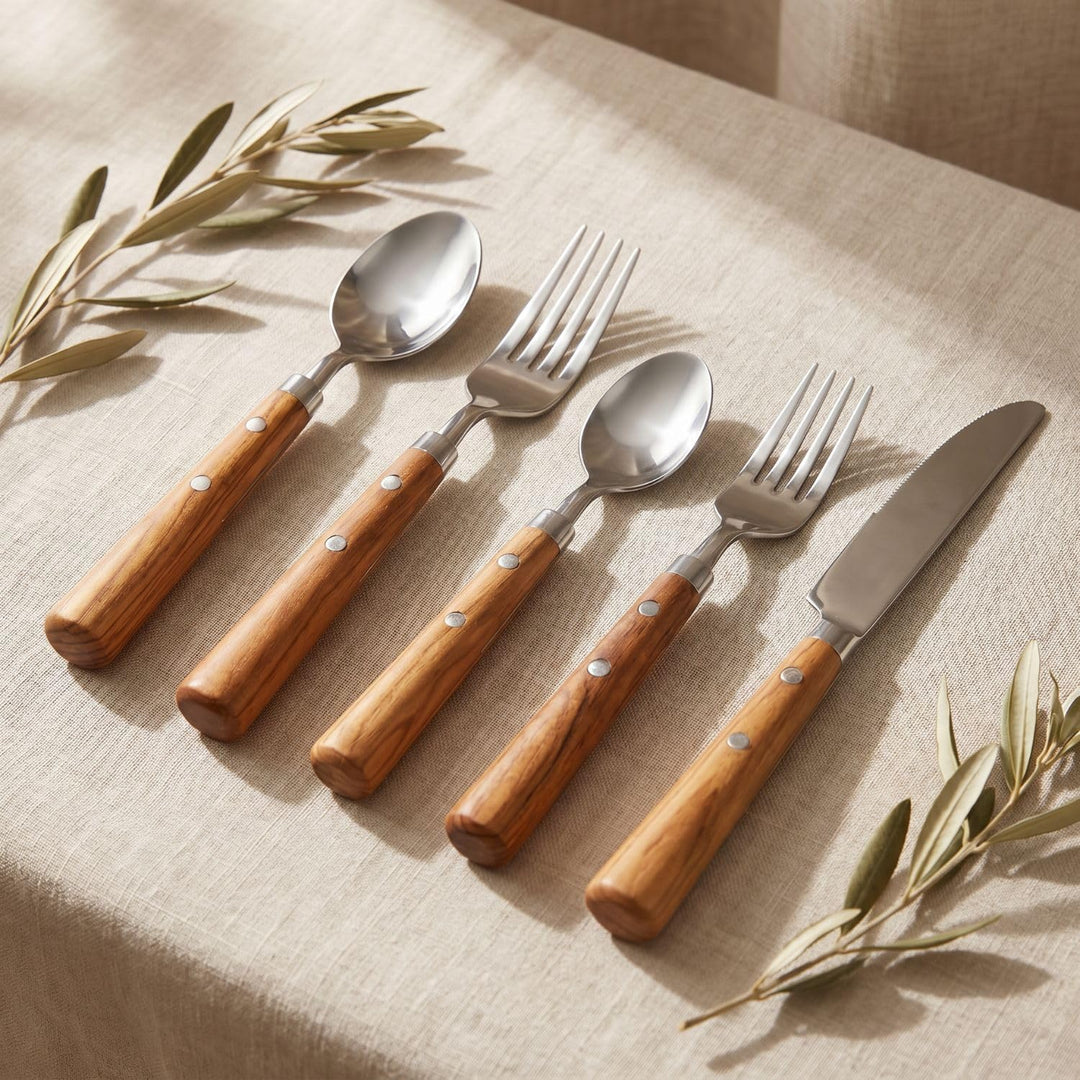 5er Set Skandinavisches Besteckset Akira aus Edelstahl in Natur 22 cm