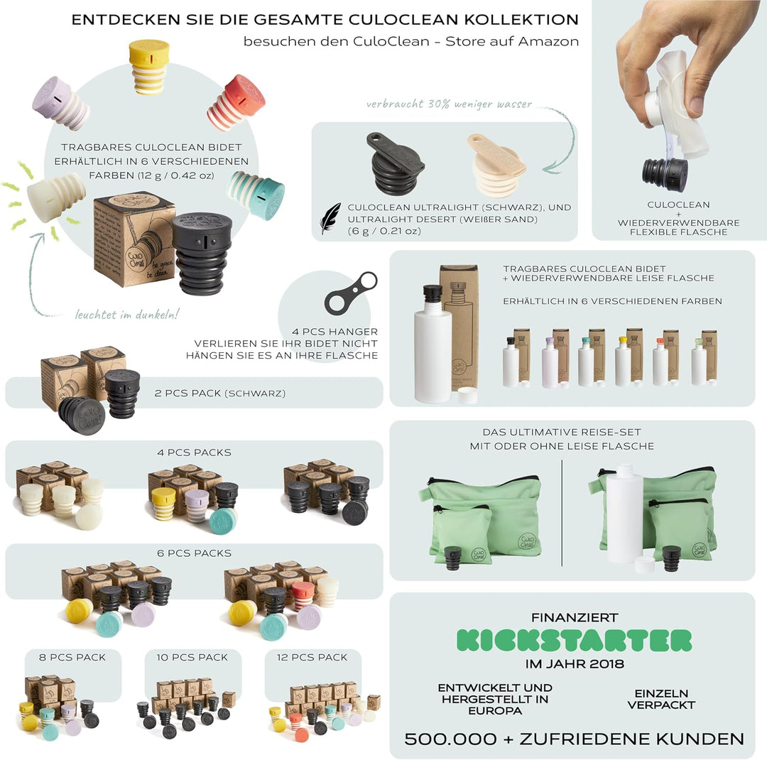 CuloClean Hand-WC-Bidet, hergestellt in Spanien, diskretes tragbares Bidet, kompatibel mit jeder Pla