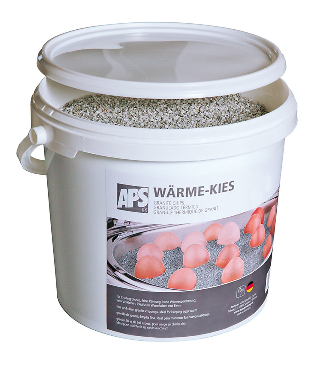 APS Wärme-Kies für Chafing Dishes 7 kg – Granitsplitt feine Körnung – ideal für Gastronomie & Cateri