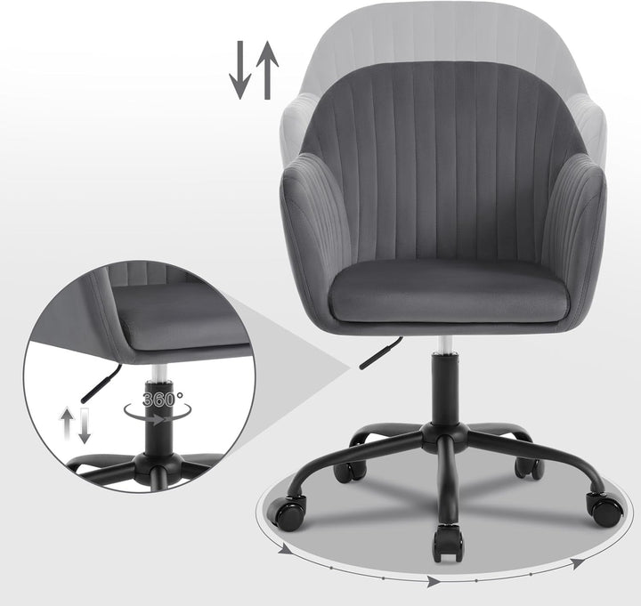 WOLTU Schreibtischstuhl, Bürostuhl ergonomisch, Homeoffice Stuhl höhenverstellbar, Schminkstuhl mit
