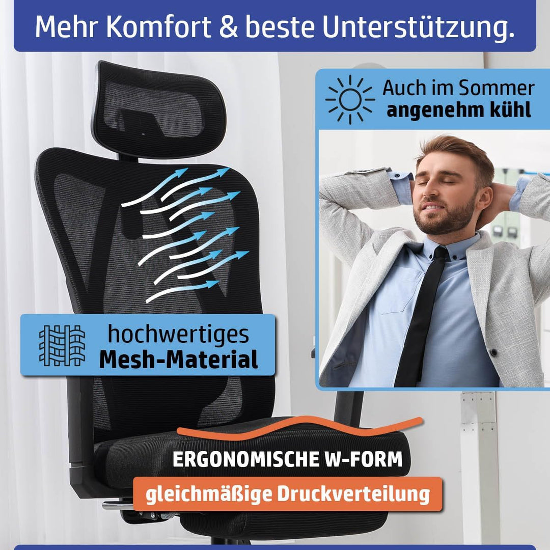 Bürostuhl Schreibtischstuhl | verstellbare Armlehnen & Kopfteil | 6 Modelle | Ergonomisch | stufenlo