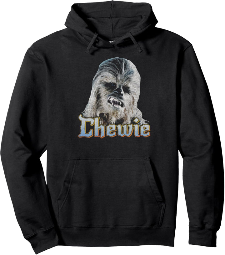 Star Wars Chewie Gray Scale Portrait Pullover Hoodie