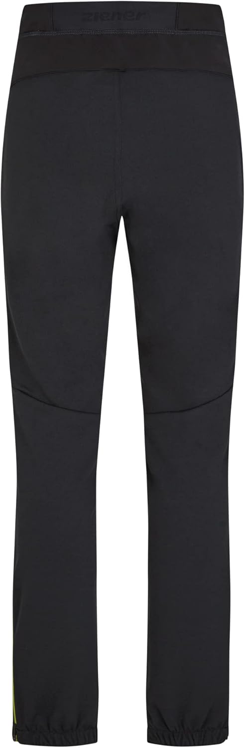 Ziener Herren Softshell-Hose, Langlauf | Winddichte Vorderseite, elastische Rückseite Nebil 48 Black