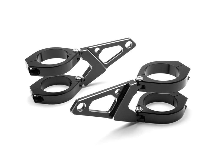 Alchemy Parts Schwarz Motorrad Scheinwerfer-Halter für 40-41mm Gabel - Schwarz CNC Bearbeitet