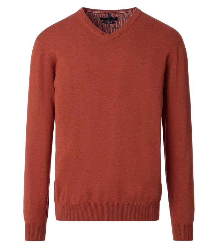 CASAMODA Herren Pullover S 487- Orange, S 487- Orange