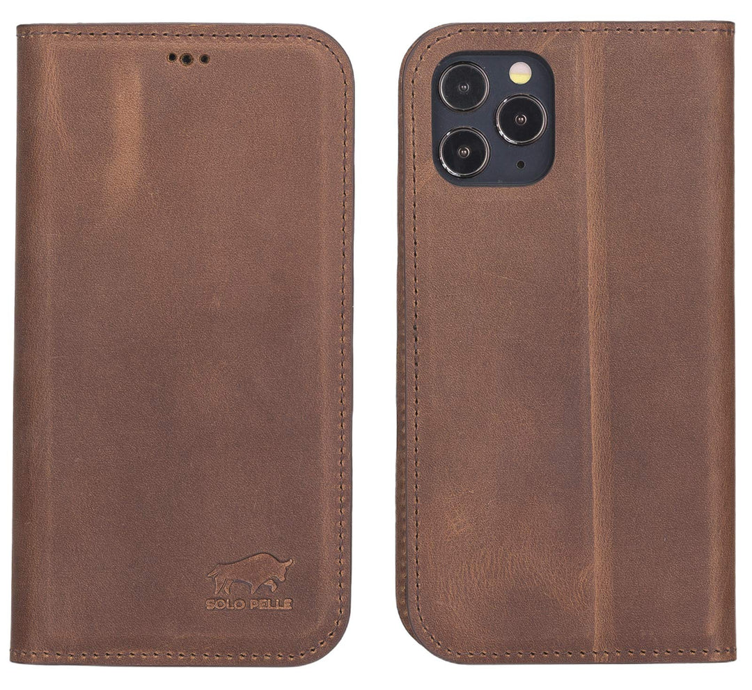 Solo Pelle aufklappbare Lederhülle kompatibel für iPhone 12 Pro Max in 6.7 Zoll inkl. 1 Kartenfach f