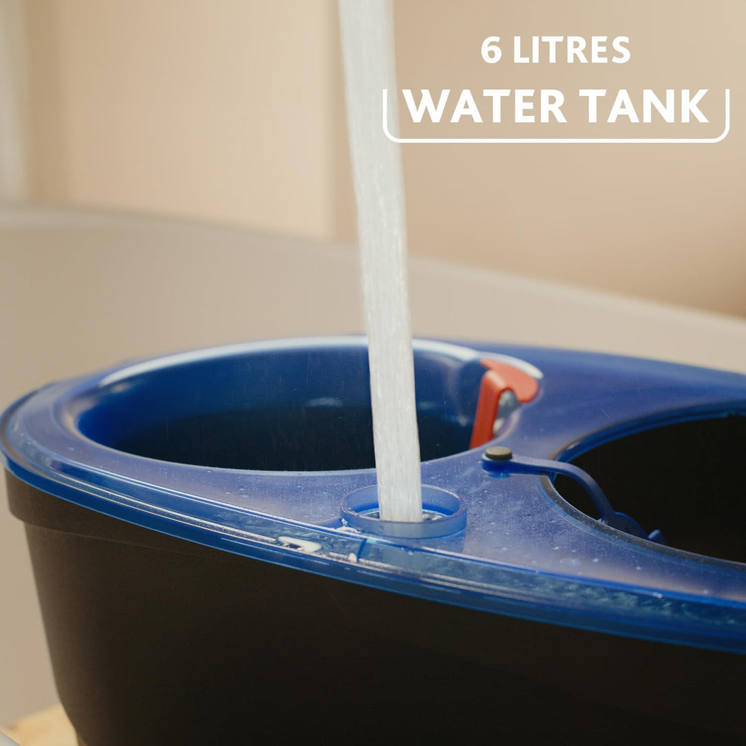 Vileda RinseClean Spin Mop System, trennt sauberes und schmutziges Wasser, müheloses Auswringen, Mik