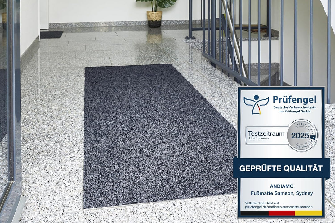 andiamo Fussmatte innen Samson – waschbare Baumwoll-Schmutzfangmatte - rutschfest, saugstark & hochw