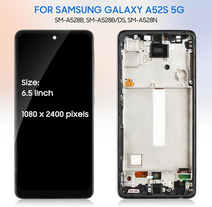 LADYSON LCD-Bildschirm für Samsung Galaxy A52S 5G A528B Ersatz-LCD-Bildschirm SM-A528B TFT LCD Displ