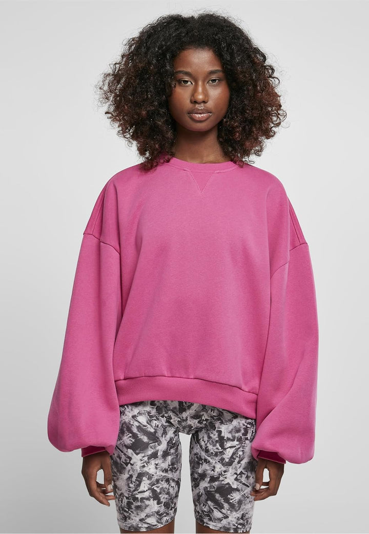 Urban Classics Damen Sweatshirt mit weiten Ärmeln, Oversized Frauen Pullover, Ladies Oversized Trian