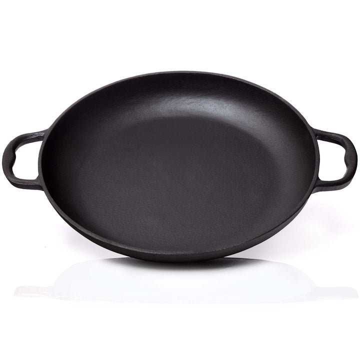 BBQ Nerd© Paellapfanne aus Gusseisen Ø 36 cm (6 Personen) | Antihaftpfanne mit Flachboden für tradit