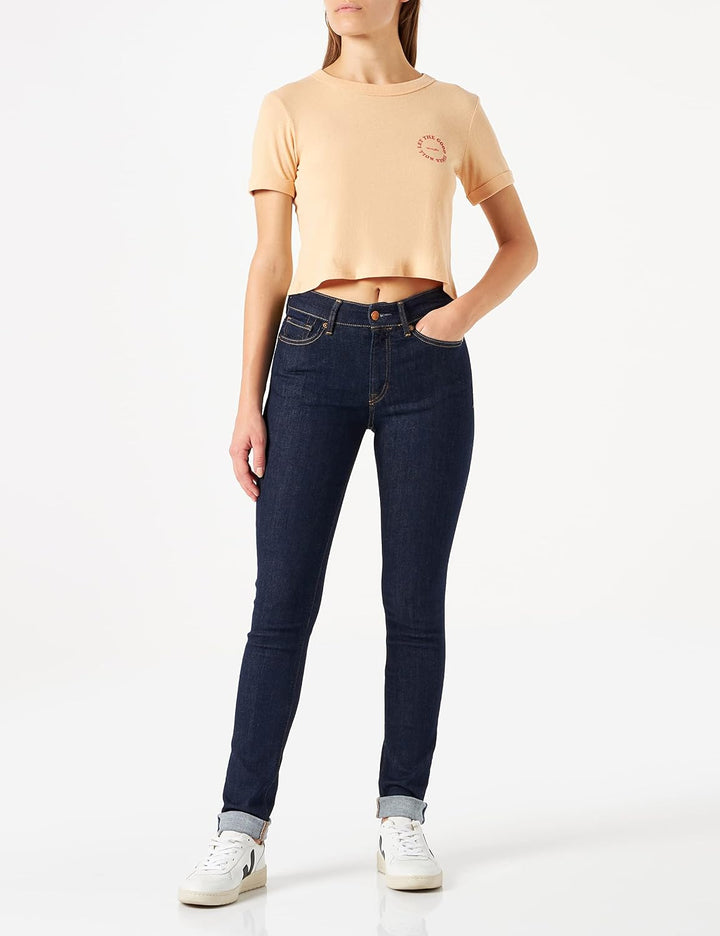 Wrangler Damen Baby Crop Tee T-Shirt M Apricot Ice, M Apricot Ice