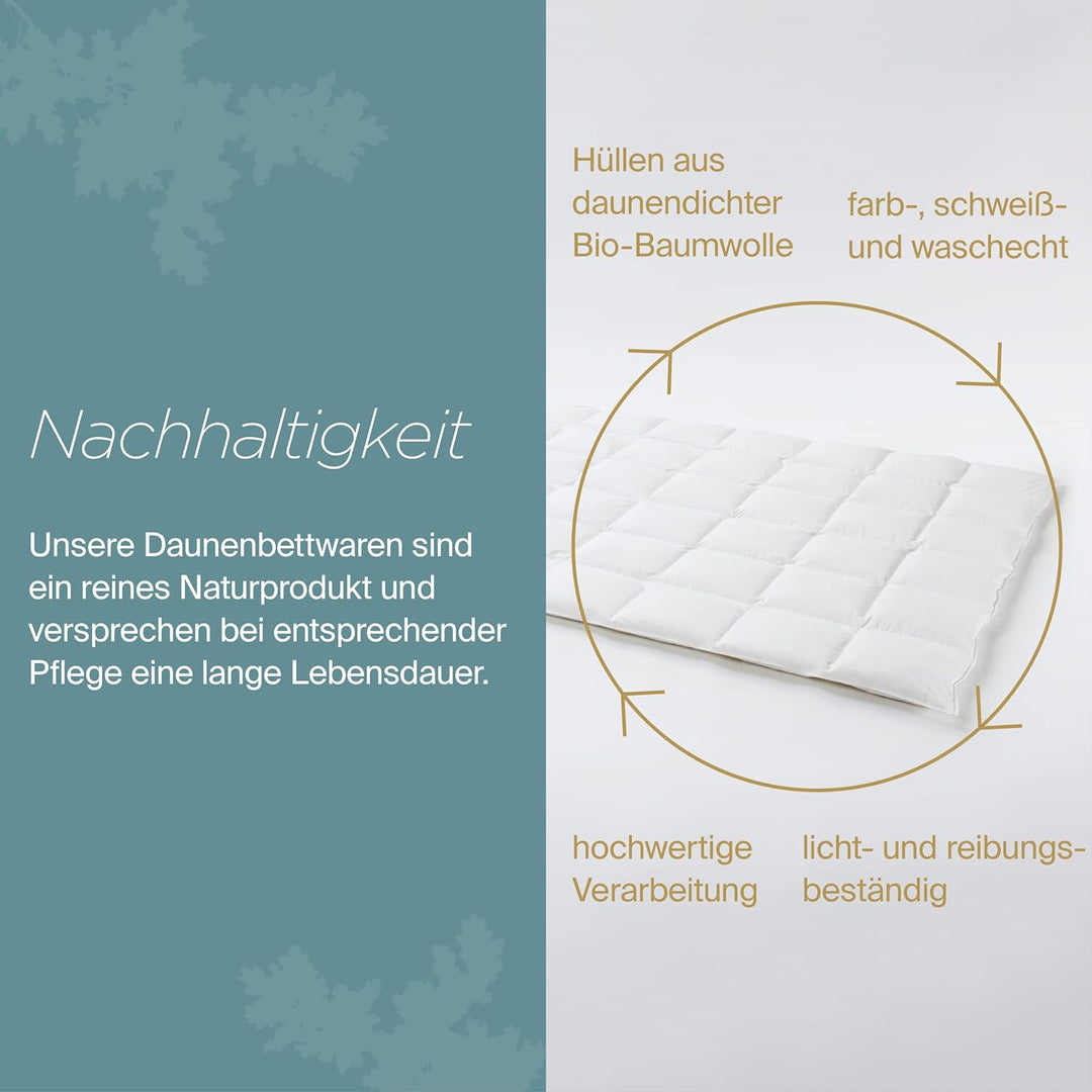 Daunenfee – Cassettendecke 135x200cm – mit Daunen & Federn – 6x8 Karos, 2cm Stege – Handarbeit Made