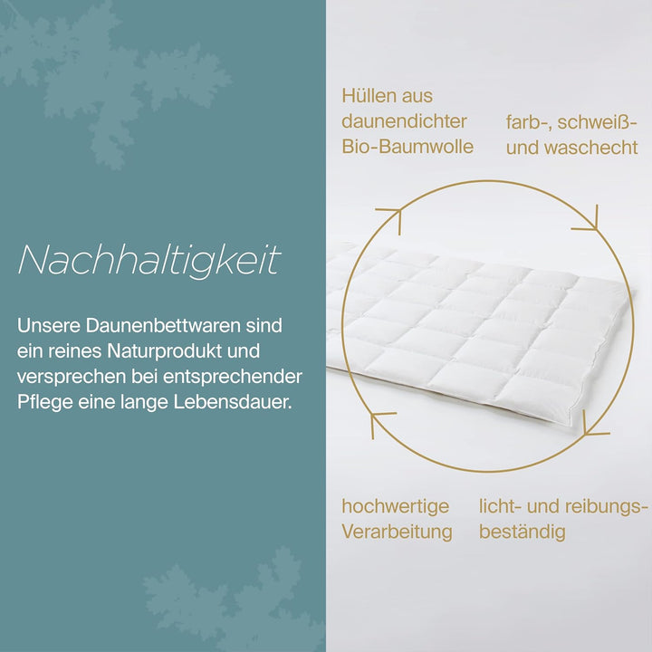 Daunenfee – Cassettendecke 135x200cm – mit Daunen & Federn – 6x8 Karos, 2cm Stege – Handarbeit Made