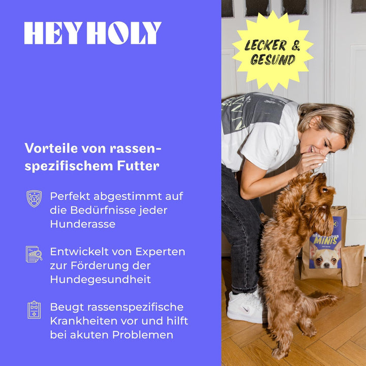 HEY HOLY – Marvelous Minis Trockenfutter für ausgewachsene Hunde mit 40% Forelle – 1er Pack (7kg) –