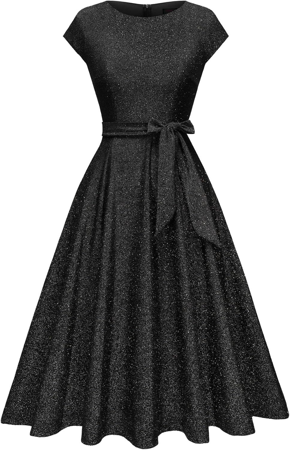 DRESSTELLS Damen Cocktailkleid M Glitzer Black, M Glitzer Black
