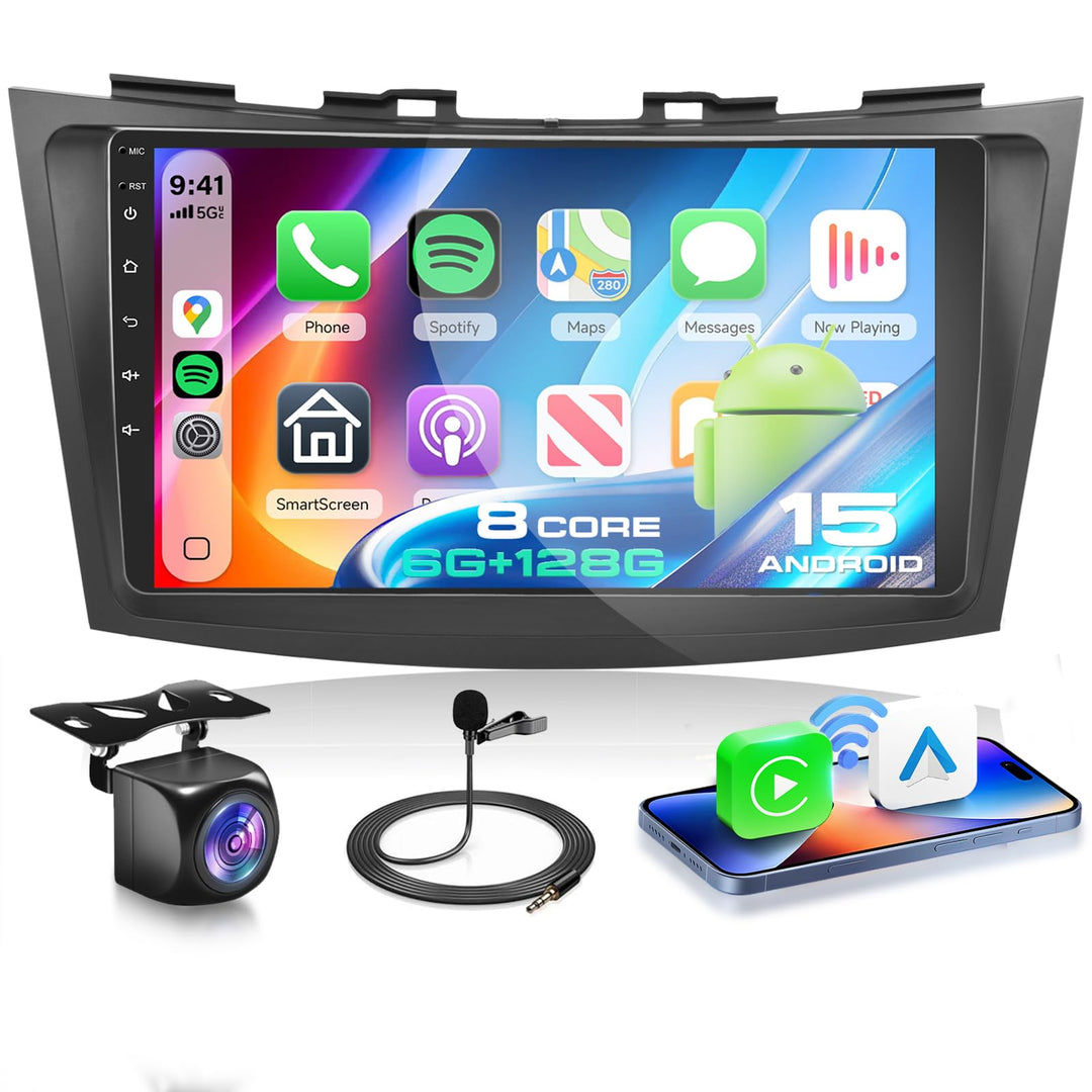 VECHTEL 8 Kern 6G+128G Autoradio Android 15 für Suzuki Swift 2011-2017 Suzuki Ertiga 2012-2017, 9 Zo