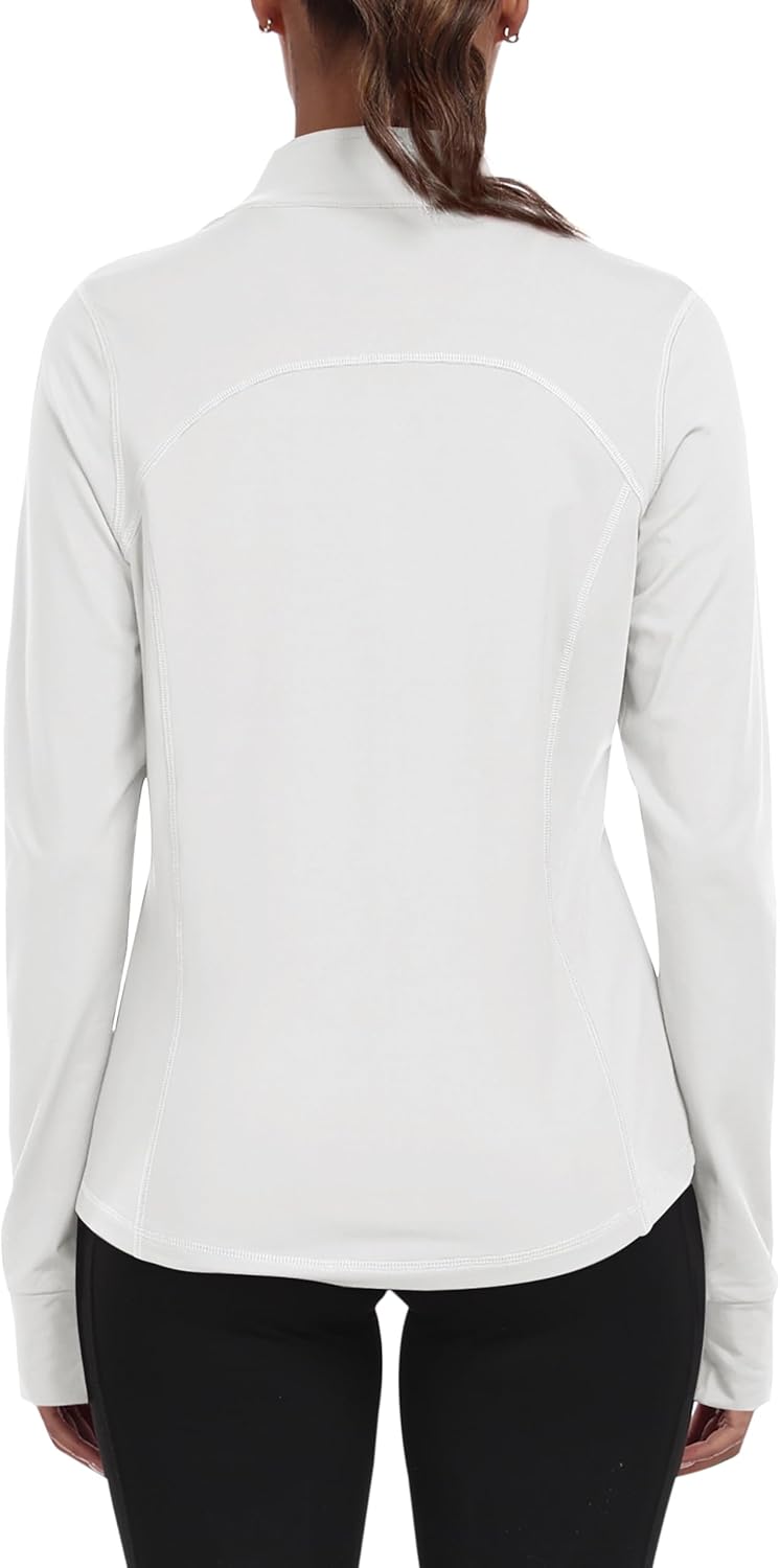 MoFiz Sportjacke Damen Leicht Trainingsjacke Mikrofleece Sweatjacke Wandershirt mit Reissverschluss