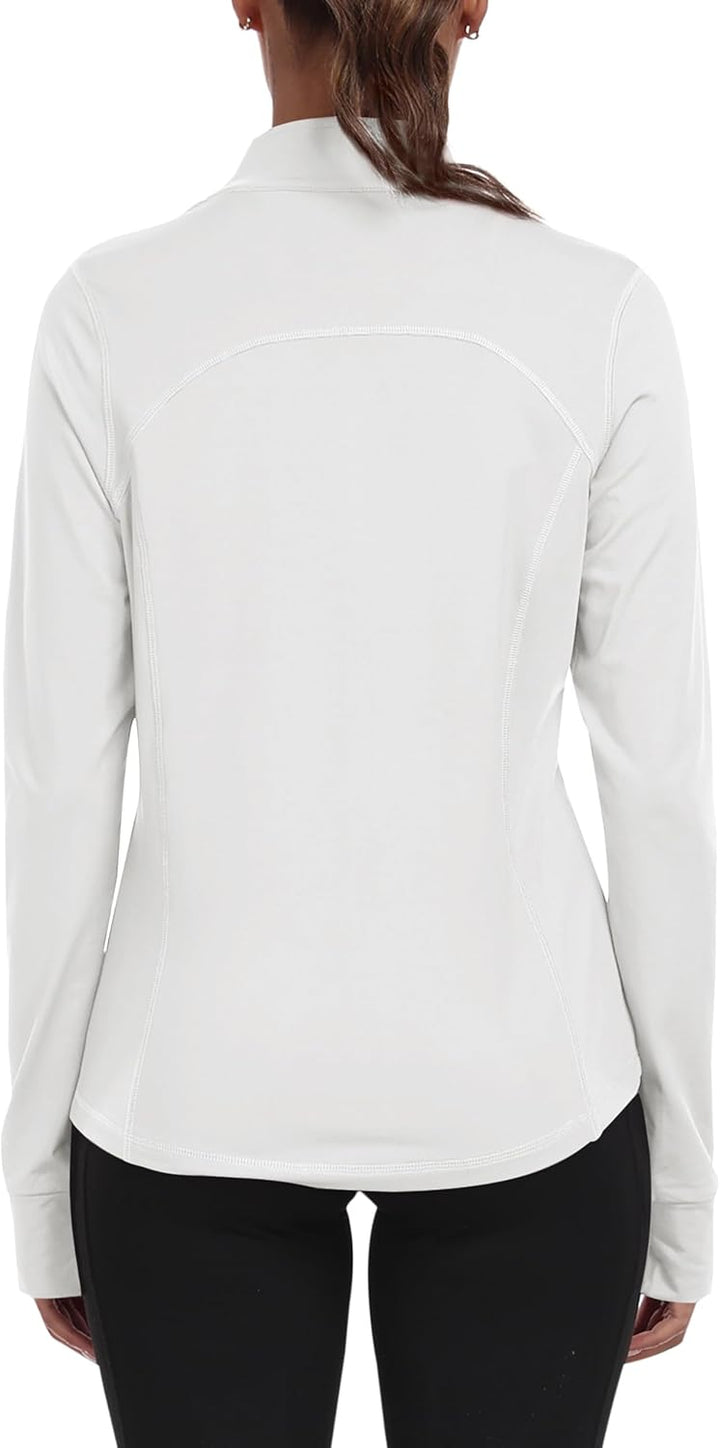 MoFiz Sportjacke Damen Leicht Trainingsjacke Mikrofleece Sweatjacke Wandershirt mit Reissverschluss