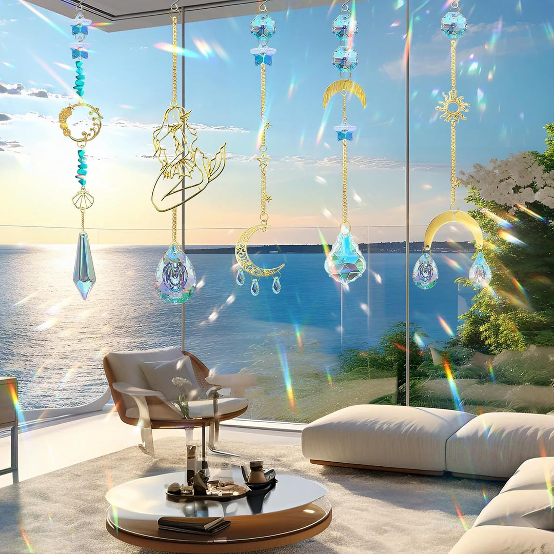 VEEKAY 425 Stück Sonnenfänger Kristall Bastelset,DIY Sonnenfänger Fenster Deko,Sonnenfänger Kristall