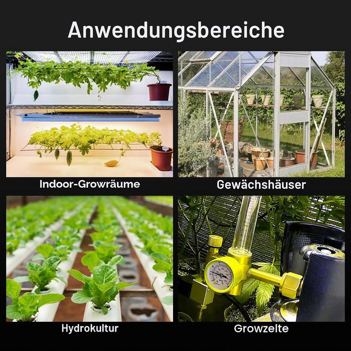 VIVOSUN CO2 Gasregler Emitter System mit Magnetventil Durchflussmesser Schweissen Schweissnaht für G