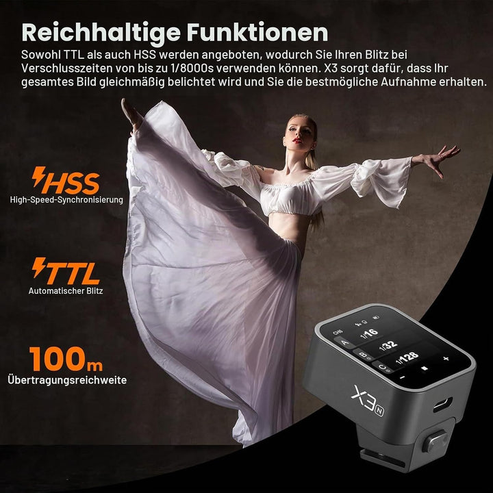 Godox X3C X3-C 2.4G OLED-Touchscreen Flash Trigger TTL Blitzauslöser, X3C
