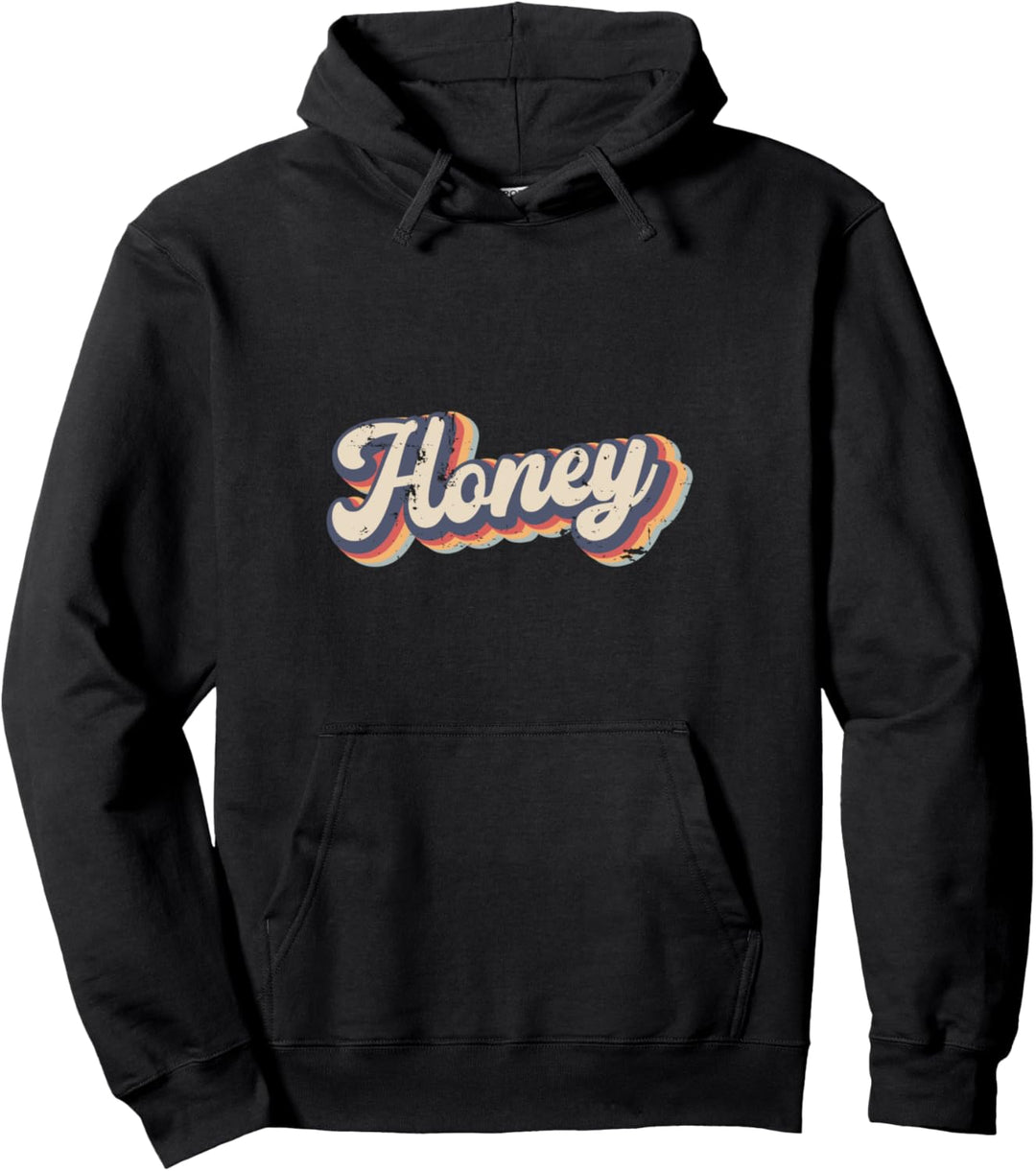 Honey Wife Wifey Vintage Rainbow Pullover Hoodie