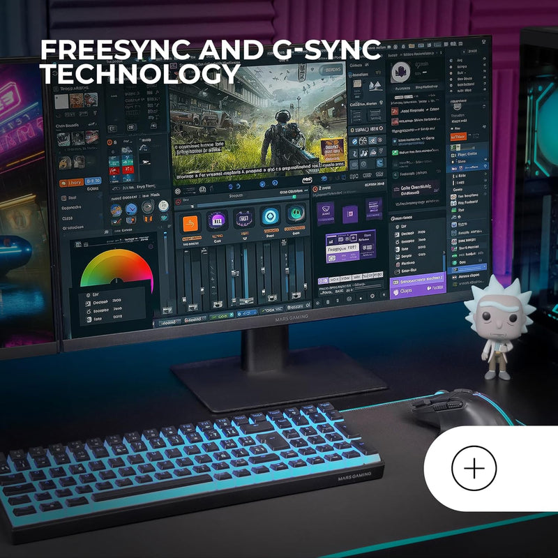 MARSGAMING MV-24, Monitor 24“ IPS FHD 120Hz, HDR10 1ms, FreeSync und G-SYNC, PC-Monitor Integrierten