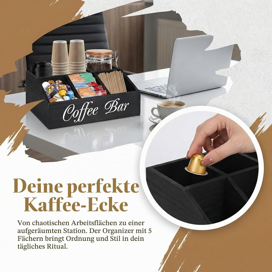 Kaffee Organizer Holz Kaffeebar Möbel, Coffee Bar Organizer Holz Kaffee Spender Organizer-aufbewahru