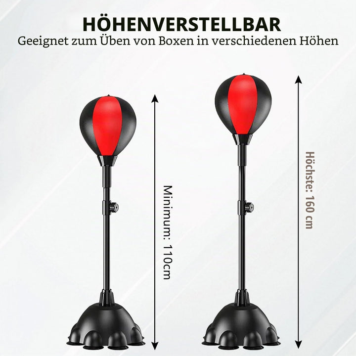 Punching Ball, 110-160cm Höhenverstellbarer Boxständer, Reflexbeutel mit Einem Leistungsstarken Saug