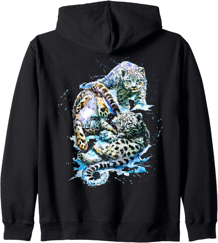 Leoparden und Tiger, handbemalte süsse Leoparden und Tiger Kapuzenjacke