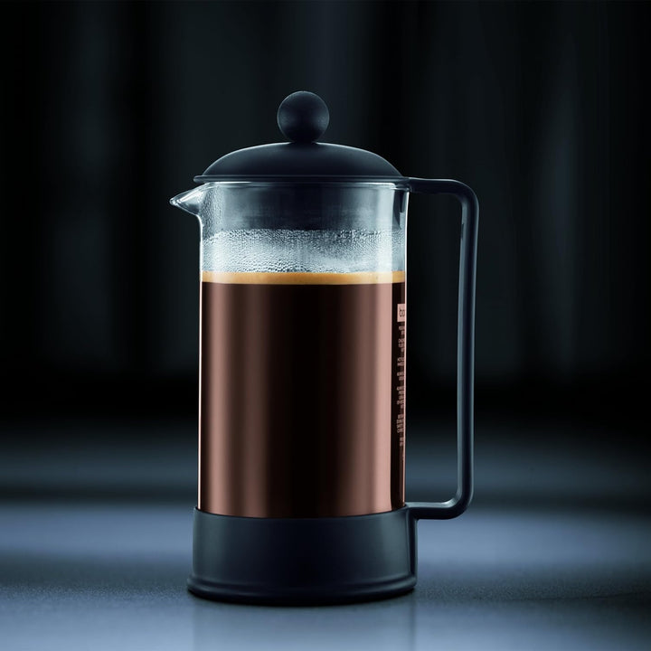 Bodum 1543-01 BRAZIL Kaffeebereiter (French Press System, Permanent Edelstahl-Filter, 0,35 liters) s