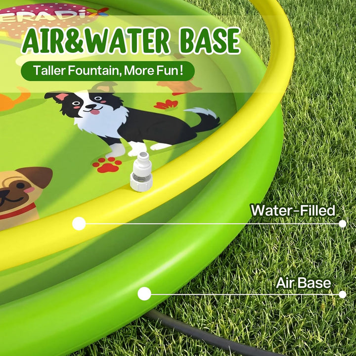 Peradix Splash Pad,Sprinkler Wasser-Spielmatte Anti-Rutsch Splash Play Matte Sommer Outdoor Garten K