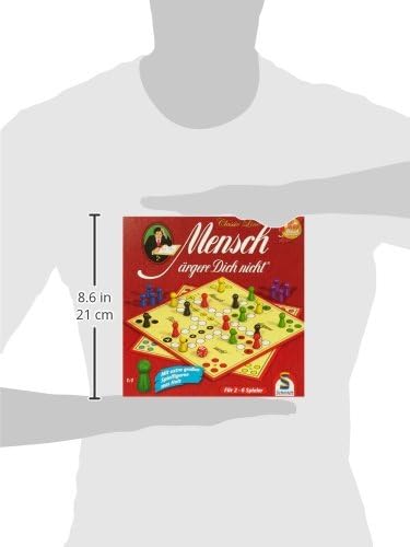 Schmidt Spiele 49330 Classic Line, Mensch ärgere Dich Nicht, mit extra grossen Spielfiguren aus Holz
