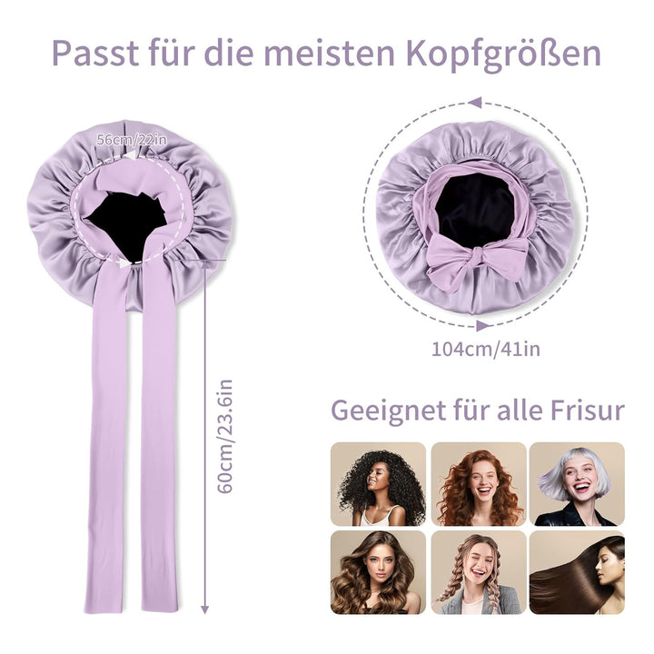 Seidenhaube zum Schlafen, Schlafhaube Seide aus 100% Maulbeerseide, 22 Momme Bonnet Seide Doppellagi