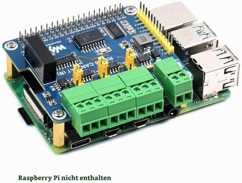 Isolated RS485 CAN HAT (B) for Raspberry Pi Series, SPI Communication, 2-Ch RS485 and 1-Ch CAN, Conv