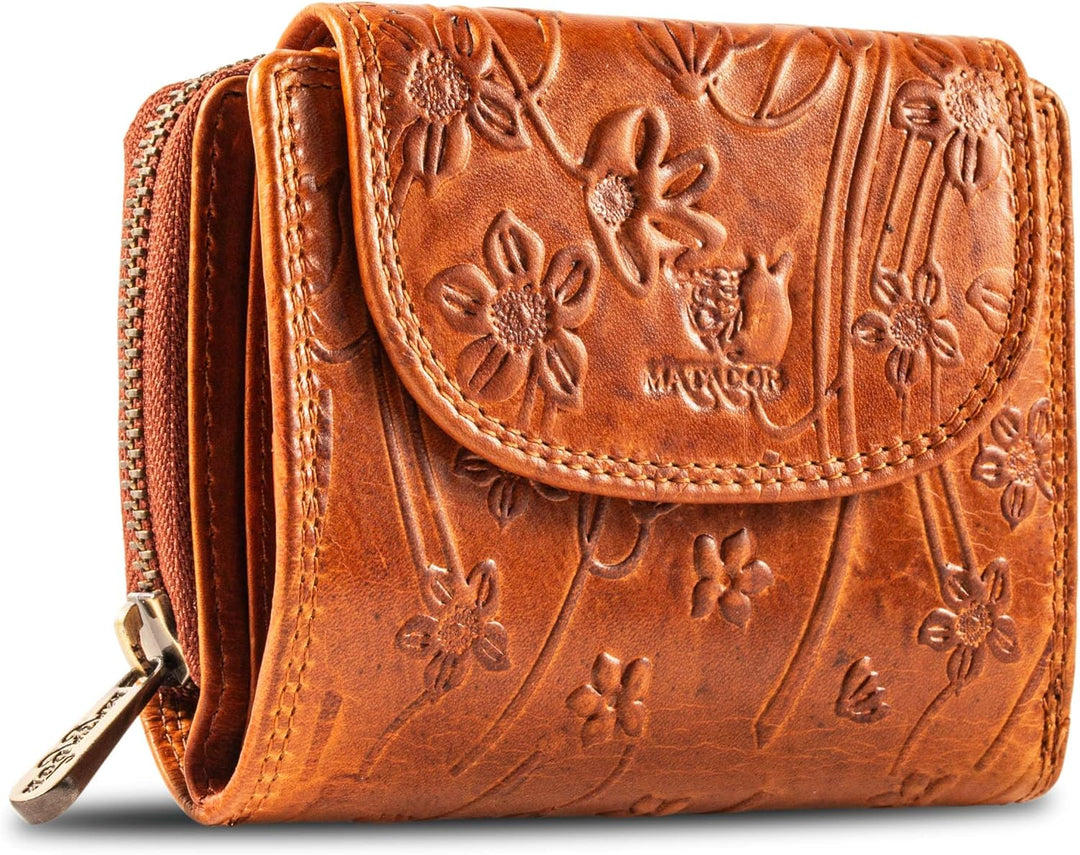 MATADOR |SARAGOSSA| RFID Blocker Leder Portemonnaie Damen| Geldbeutel Portmonee Damen mit Geschenk B