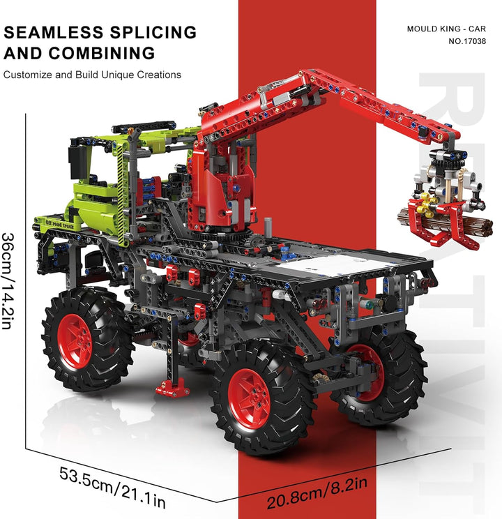 Mould King Geländewagen Bauset, Konstruktions-Baukasten für Allrad-Offroad-Truck Modell mit Motor, 2