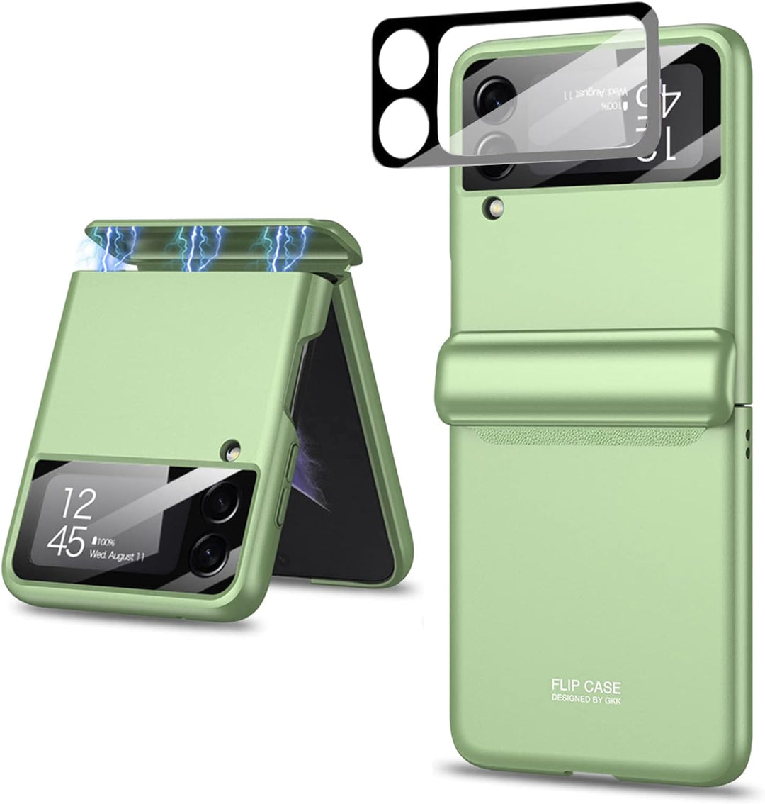 Miimall Kompatibel mit Samsung Galaxy Z Flip 4 Hülle mit Scharnierschutz Magnetischer, All Inclusive